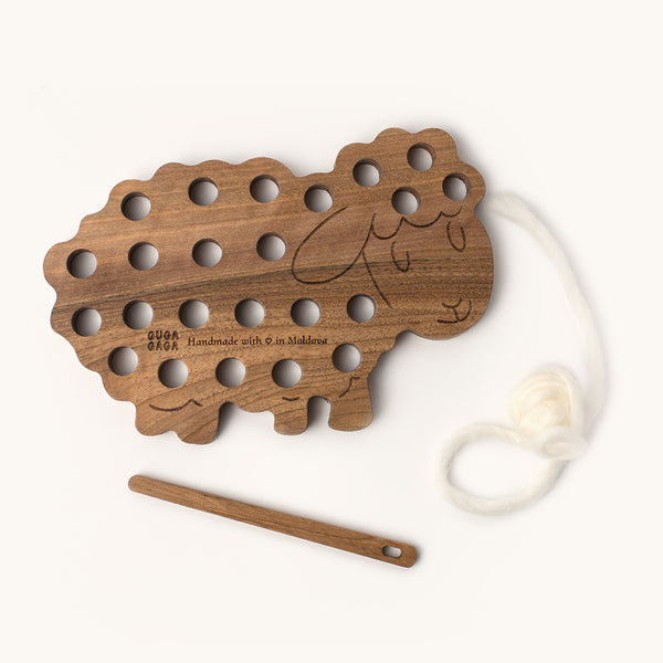 Wooden Lacing Sheep Dark