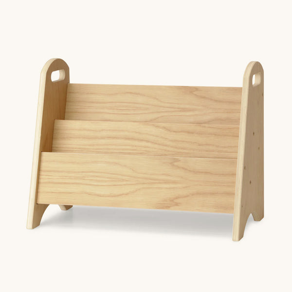 Raft Montessori din lemn natural pentru copii - vedere fără cărți

