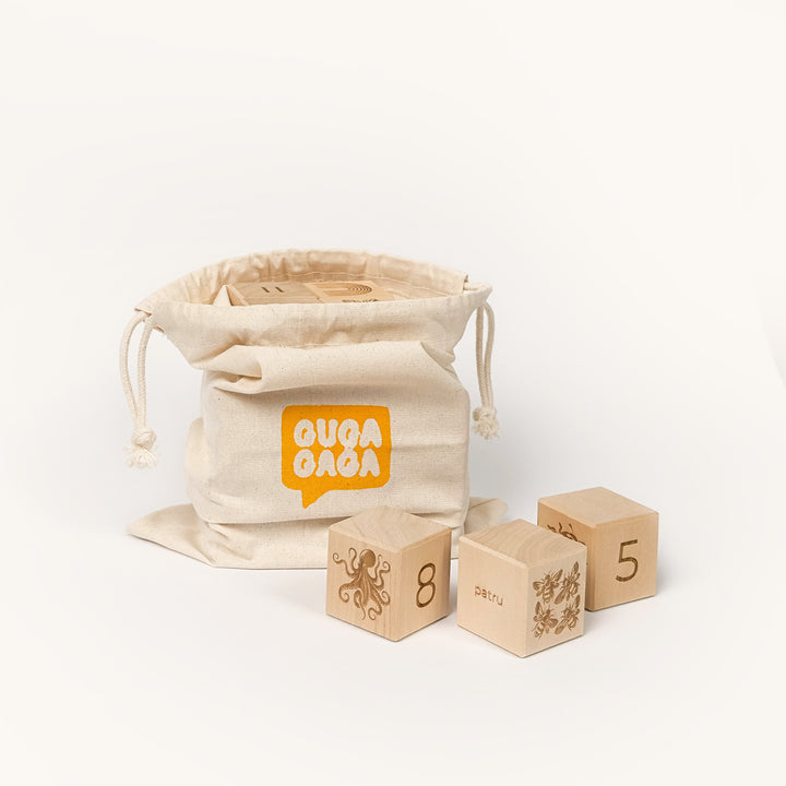 Set educativ de cuburi Montessori cifre GUGA GAGA

